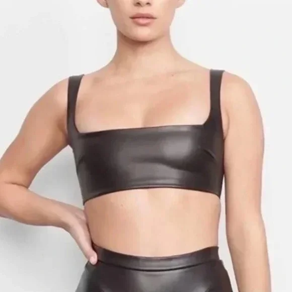 leather bralette